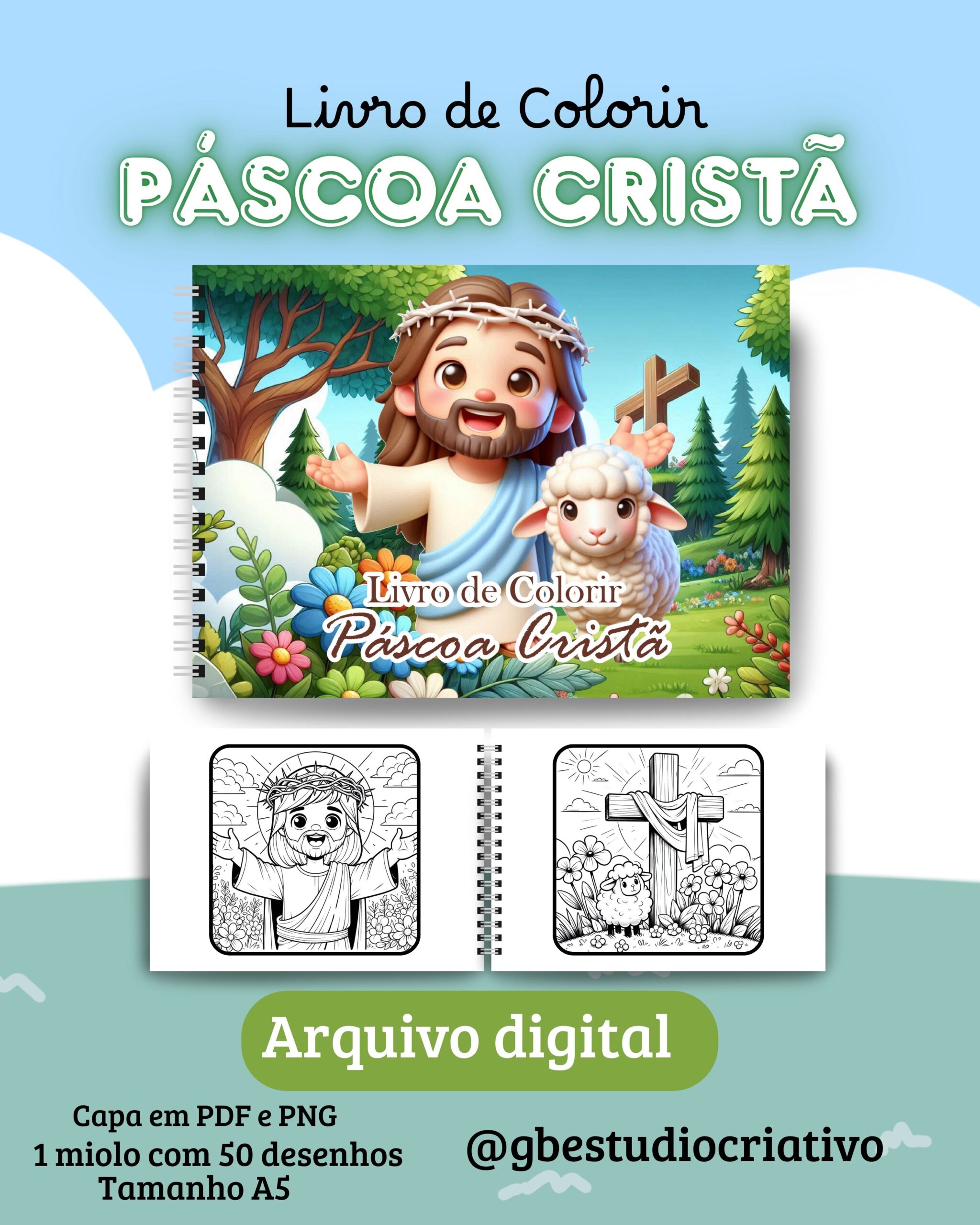 Livro de Colorir Páscoa Cristã