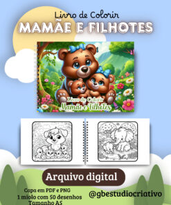 Livro de Colorir Mamãe e Filhotes
